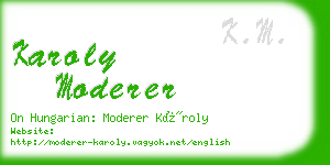 karoly moderer business card